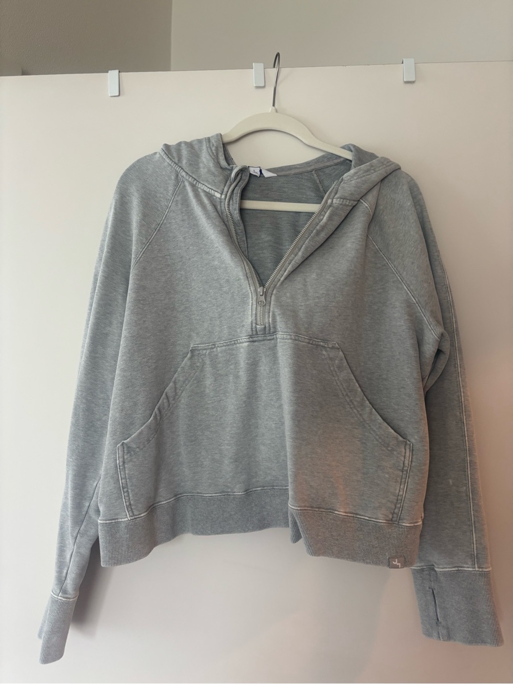 JoyLab Light Gray Half-Zip Pullover Hoodie